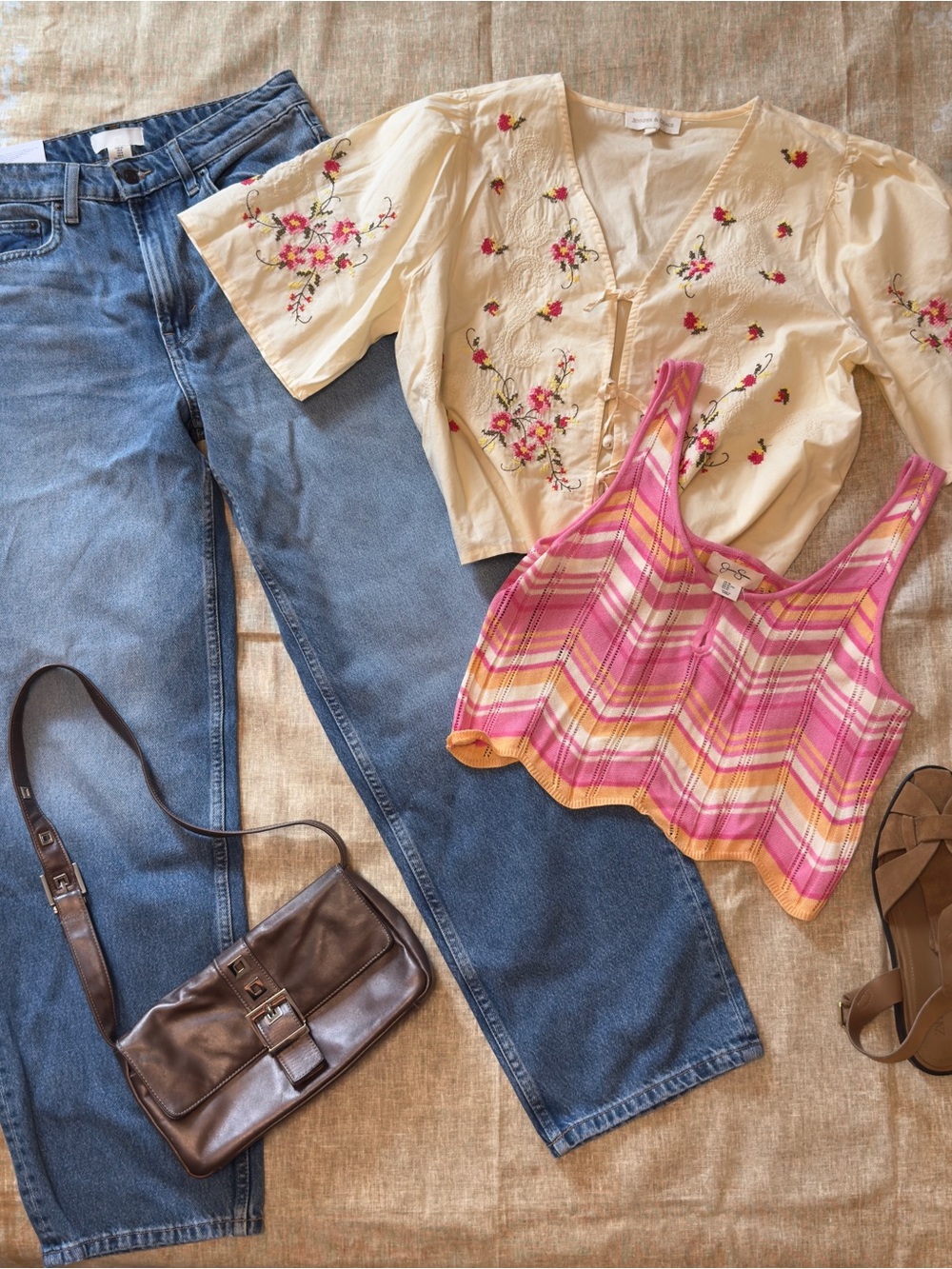 H&M high-waisted barrel leg jeans